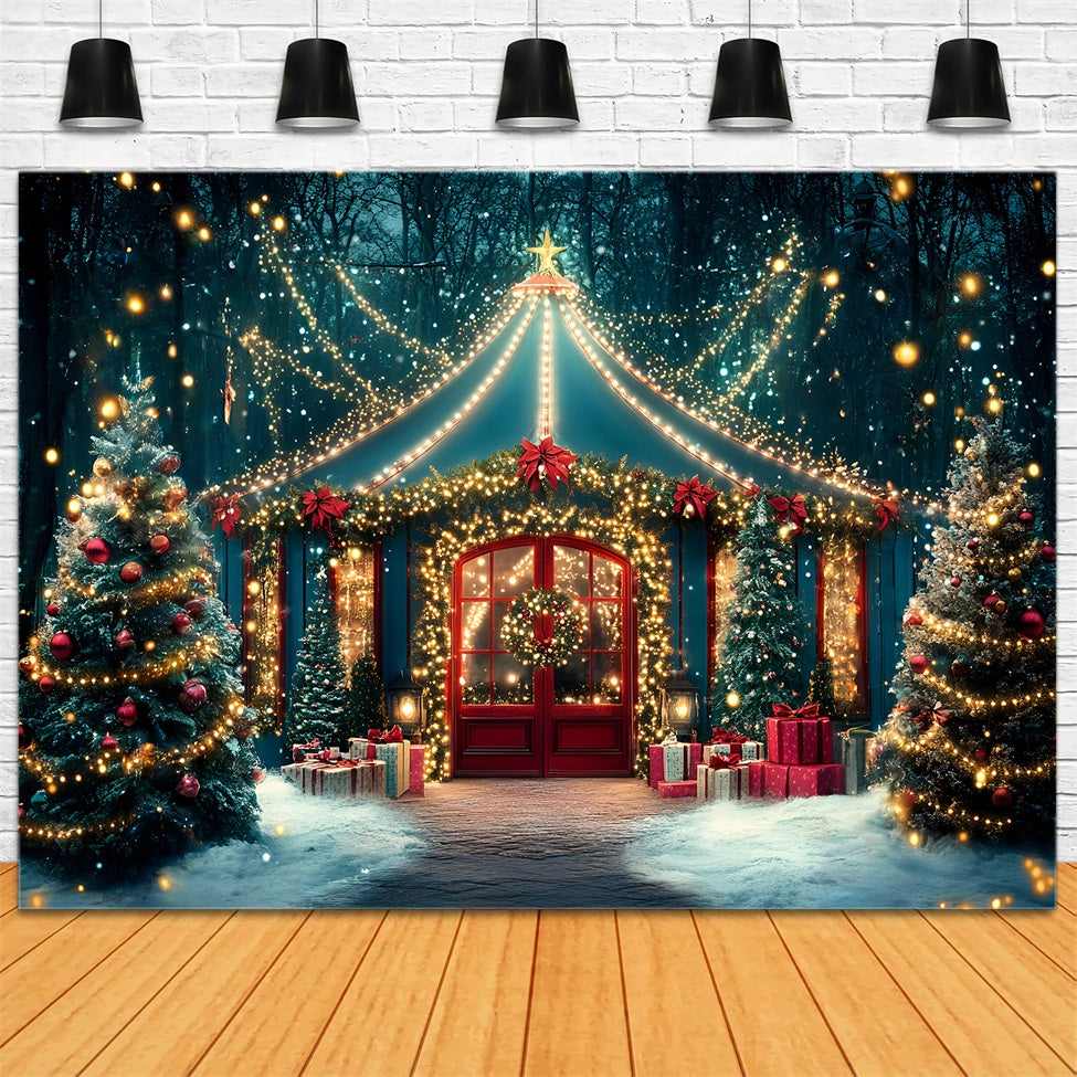 Christmas Backdrops Sale Enchanted Christmas Pavilion Lights Christmas Photo Backdrop UK GQ58-11