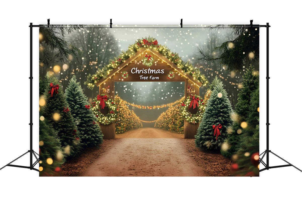 Christmas Tree Farm Backdrop Christmas Tree Farm Wooden Archway Christmas Village Backdrop UK GQ58-50