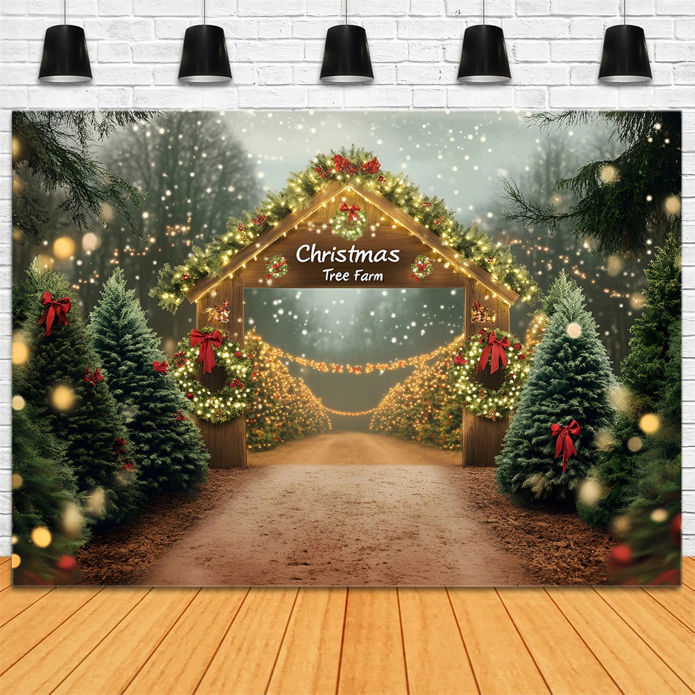 Christmas Tree Farm Backdrop Christmas Tree Farm Wooden Archway Christmas Village Backdrop UK GQ58-50