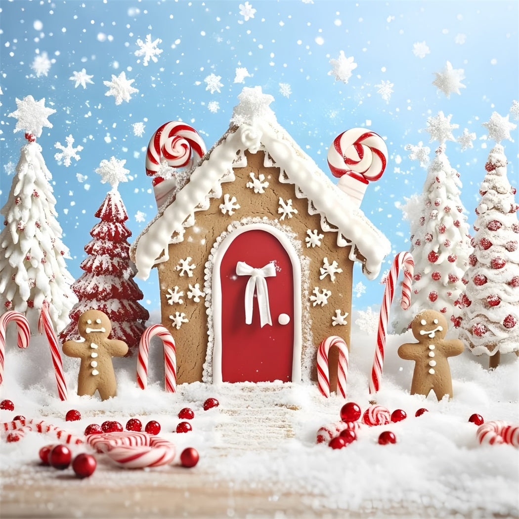 Gingerbread House Backdrop Candy Cane Gingerbread House Christmas Backdrops UK GQ58-7
