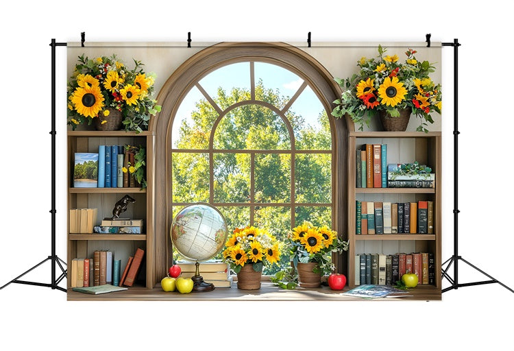 Back To School Photo Backdrop Sunny Window Study Backdrop UK GQ6-119