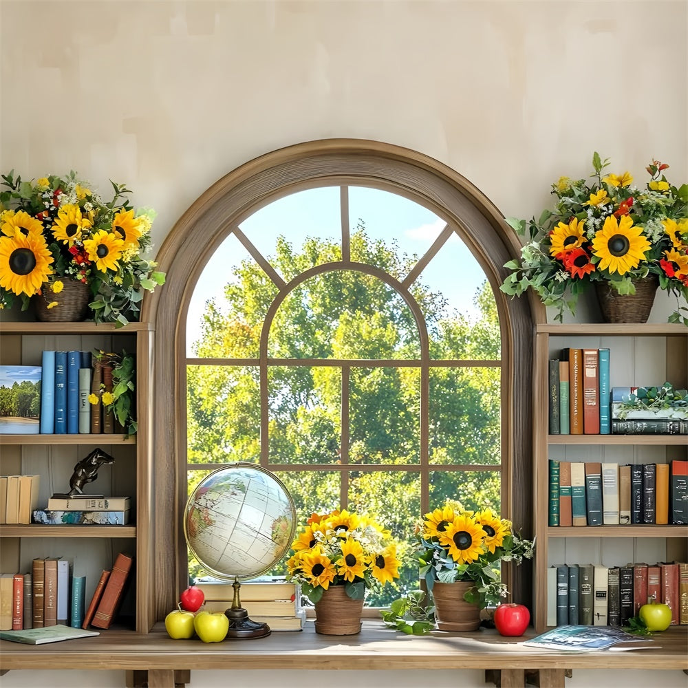 Back To School Photo Backdrop Sunny Window Study Backdrop UK GQ6-119