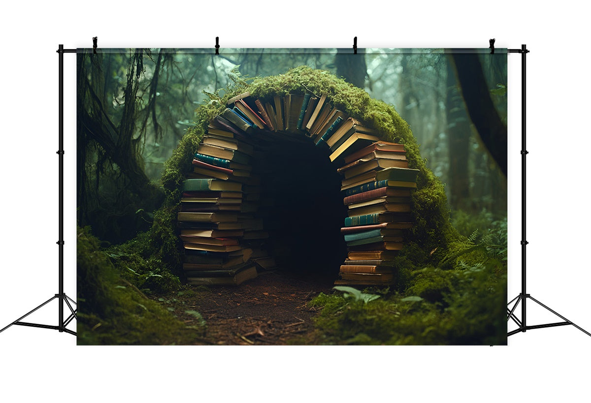 Back To School Photo Backdrop Mossy Library Portal Backdrop UK GQ6-131