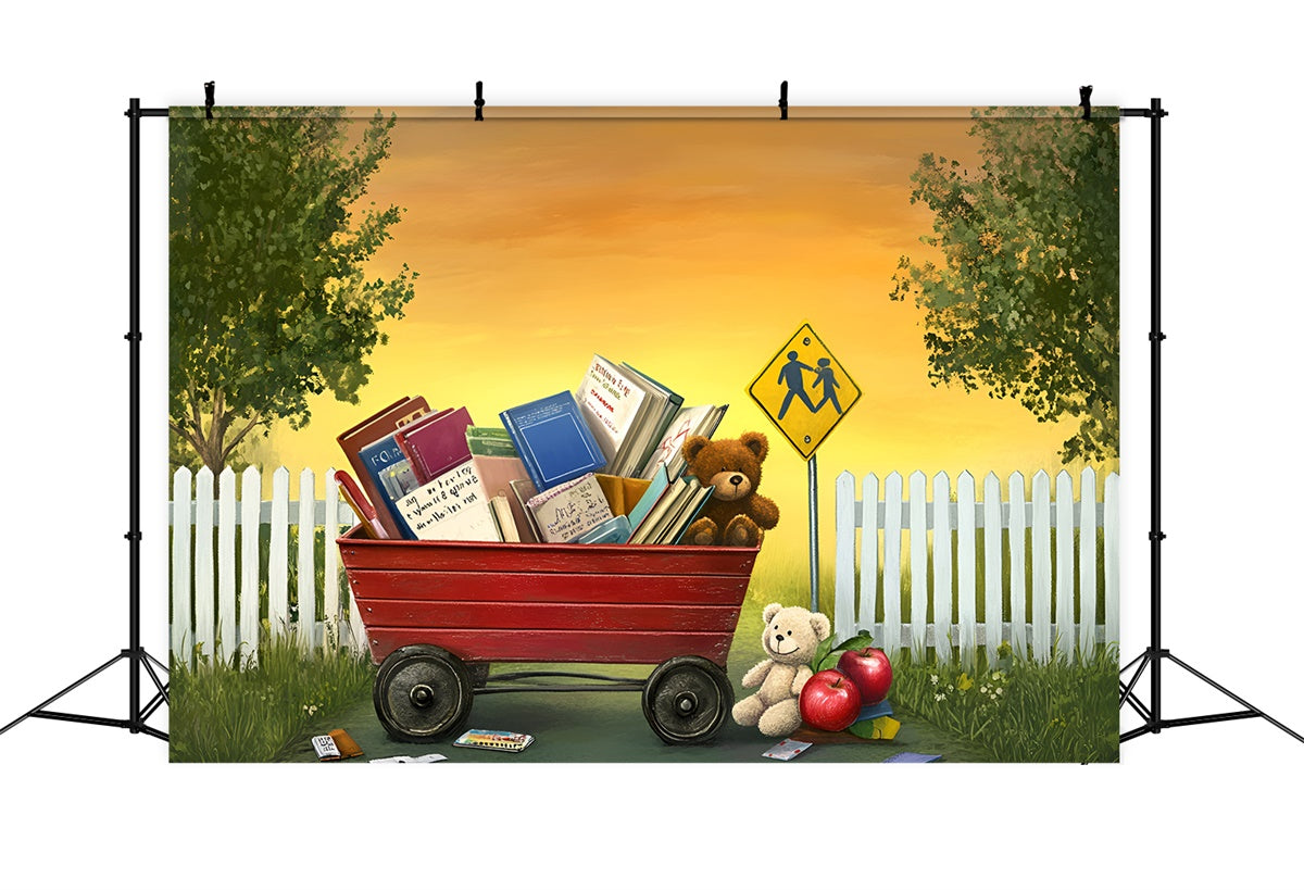 Back To School Backdrop Books Bears Welcome Backdrop UK GQ6-132