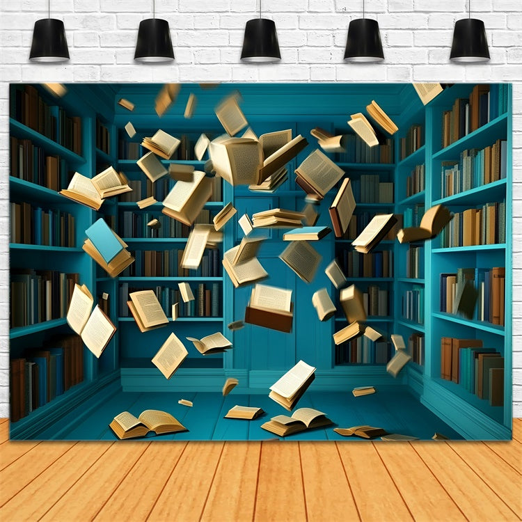 School Picture Backdrop Bookstorm Blue Room Backdrop UK GQ6-133