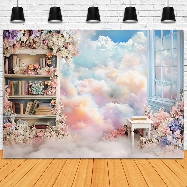 Back To School Backdrops Fairytale Sky Library Backdrop UK GQ6-137