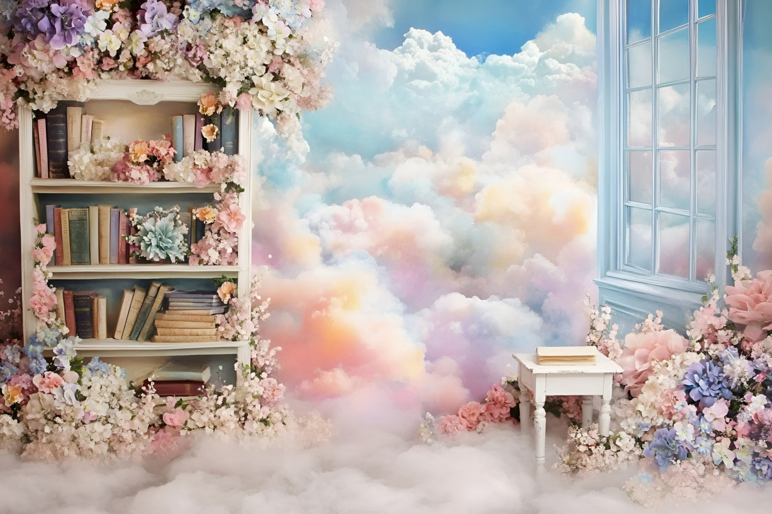 Back To School Backdrops Fairytale Sky Library Backdrop UK GQ6-137