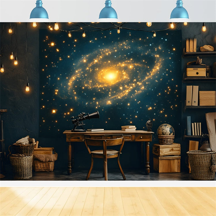 Back To School Backdrop Glowing Galaxy Study Backdrop UK GQ6-149