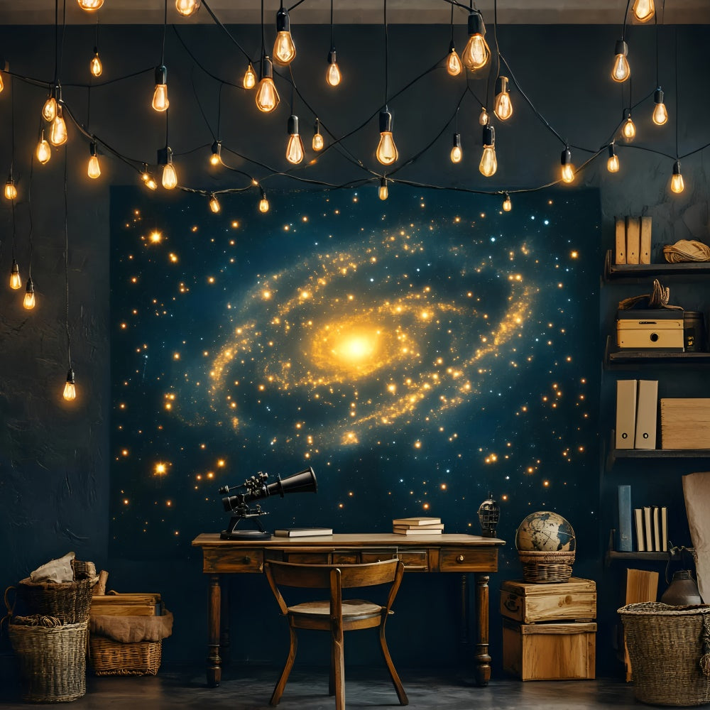 Back To School Backdrop Glowing Galaxy Study Backdrop UK GQ6-149