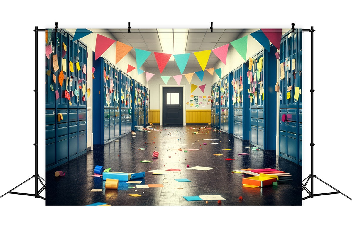 School Backdrop Locker Notes Celebration Wall Backdrop UK GQ6-174