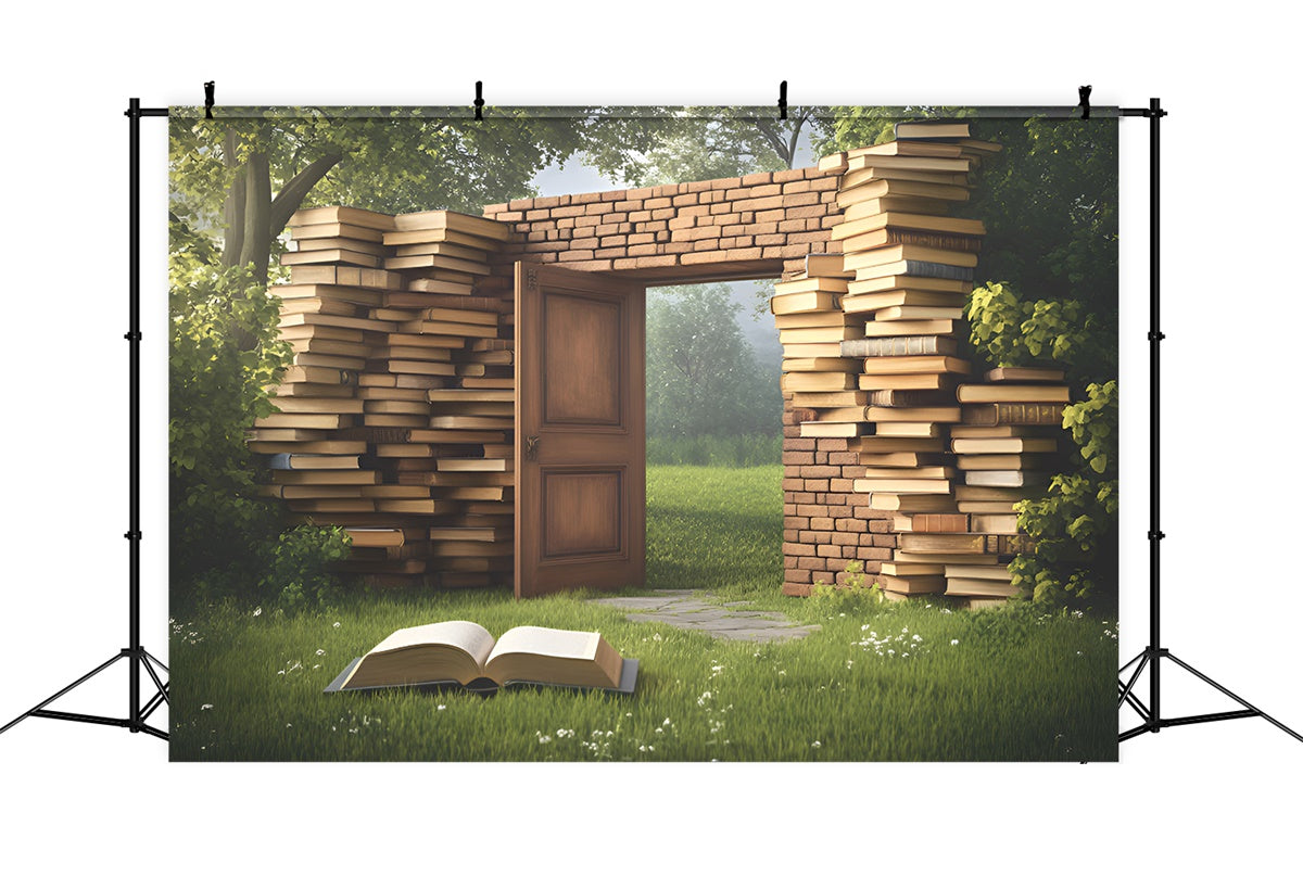 School Picture Backdrop Book Wall Wonderland Backdrop UK GQ6-179