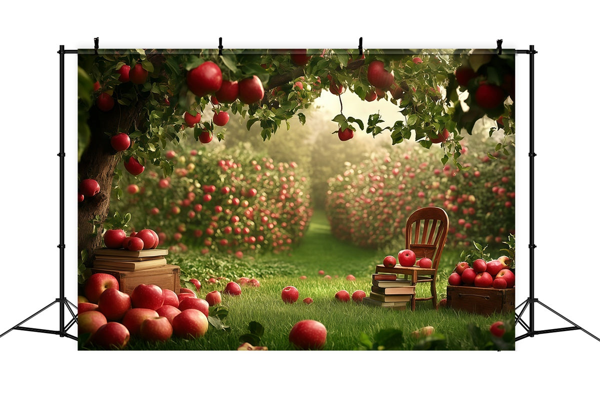 Back To School Photo Backdrop Apple Garden Study Backdrop UK GQ6-180