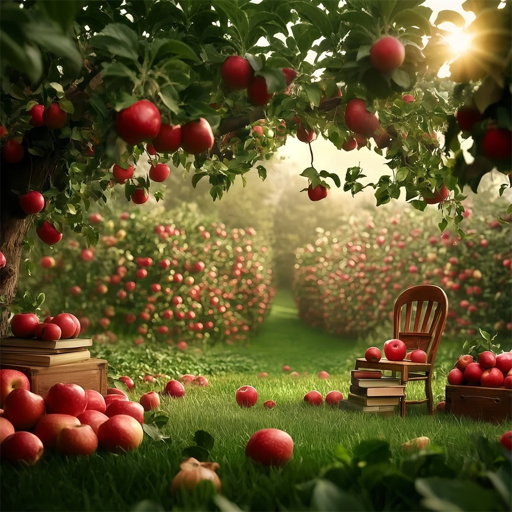 Back To School Photo Backdrop Apple Garden Study Backdrop UK GQ6-180