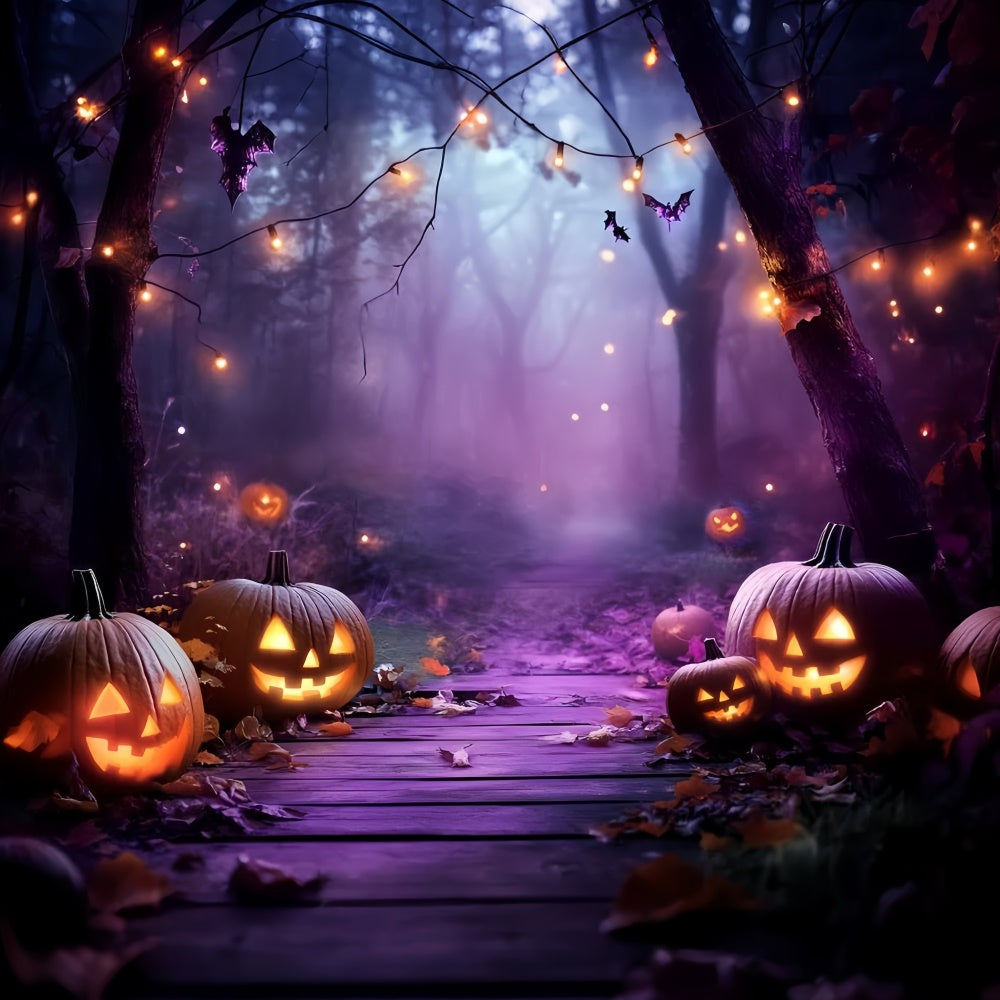 Halloween Backdrop Twilight Pumpkin Spooky Forest Backdrop UK GQ6-201