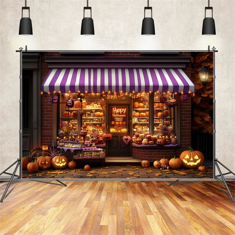 Photography Halloween Backdrop Spooky Pumpkin Window Backdrop UK GQ6-204