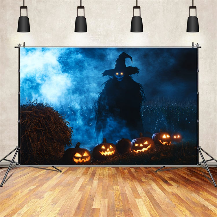 Halloween Backdrops Evil Scarecrow Pumpkin Patch Backdrop UK GQ6-215