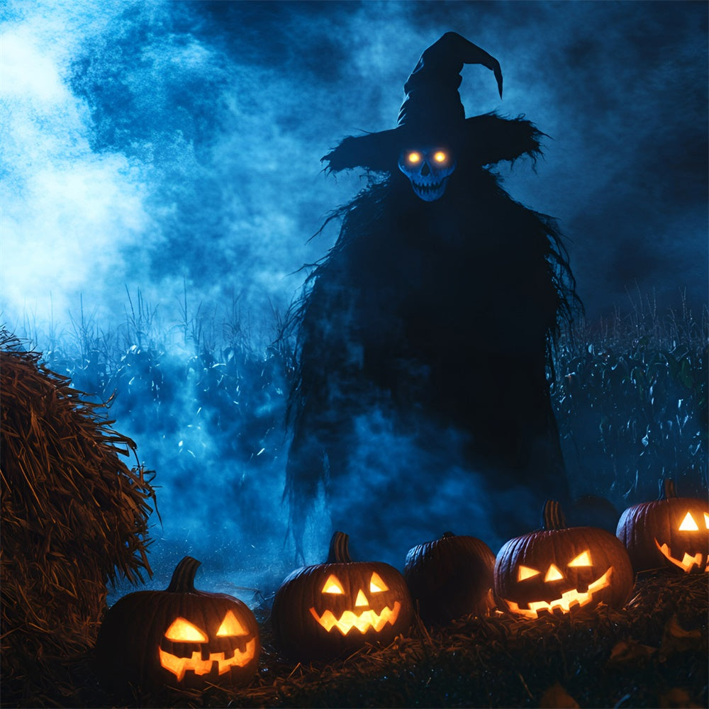 Halloween Backdrops Evil Scarecrow Pumpkin Patch Backdrop UK GQ6-215