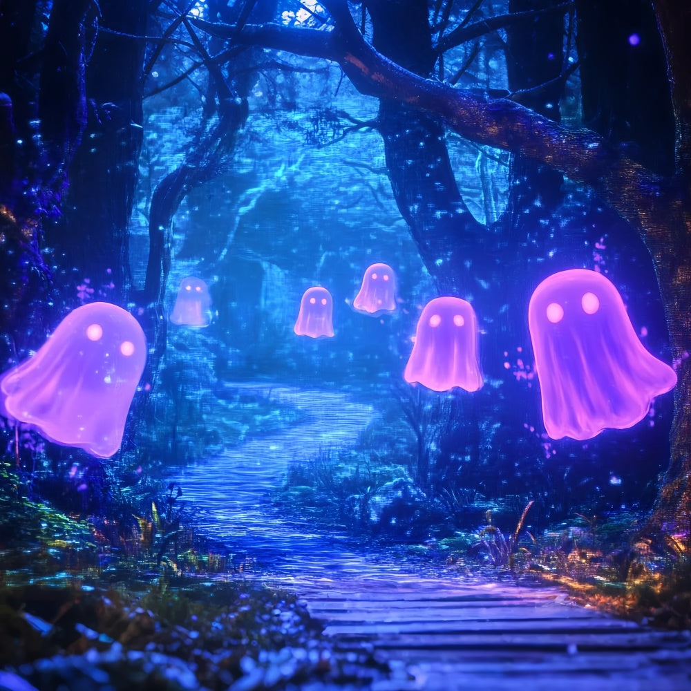Dark Forest Backdrop Mystic Ghost Trail Halloween Photo Backdrops UK GQ6-216