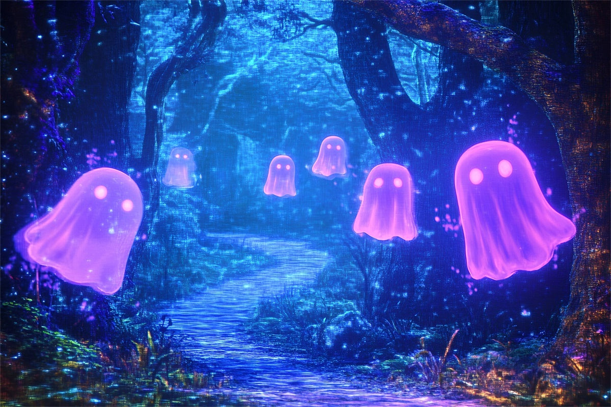 Dark Forest Backdrop Mystic Ghost Trail Halloween Photo Backdrops UK GQ6-216