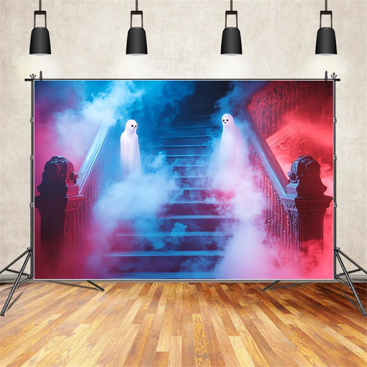 Spooky Halloween Backdrop Haunted Staircase Specter Backdrop UK GQ6-220