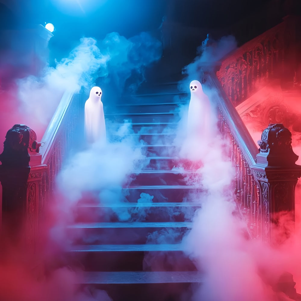 Spooky Halloween Backdrop Haunted Staircase Specter Backdrop UK GQ6-220
