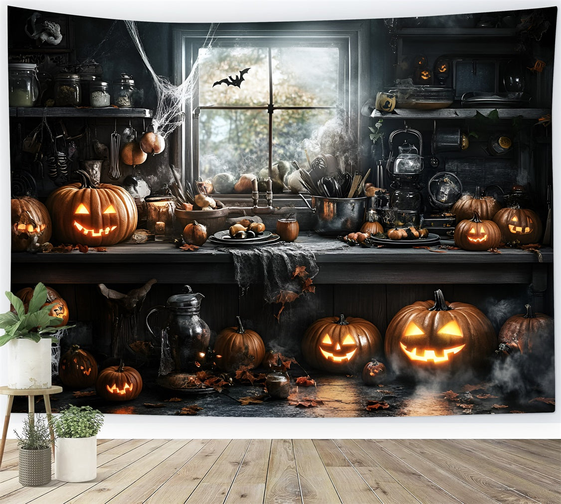 Halloween Picture Backdrop Wicked Kitchen Pumpkin Backdrop UK GQ6-225