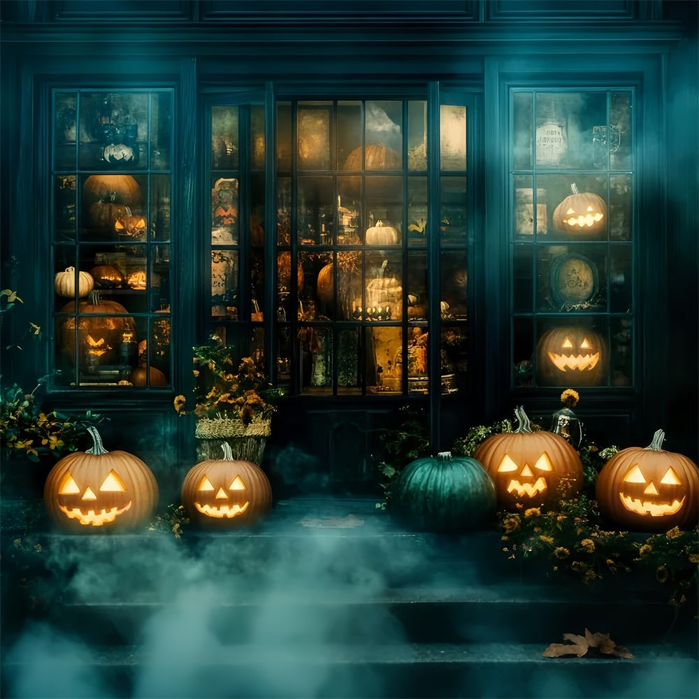 Halloween Backdrop Ideas Ghostly Foggy Store Scene Backdrop UK GQ6-238