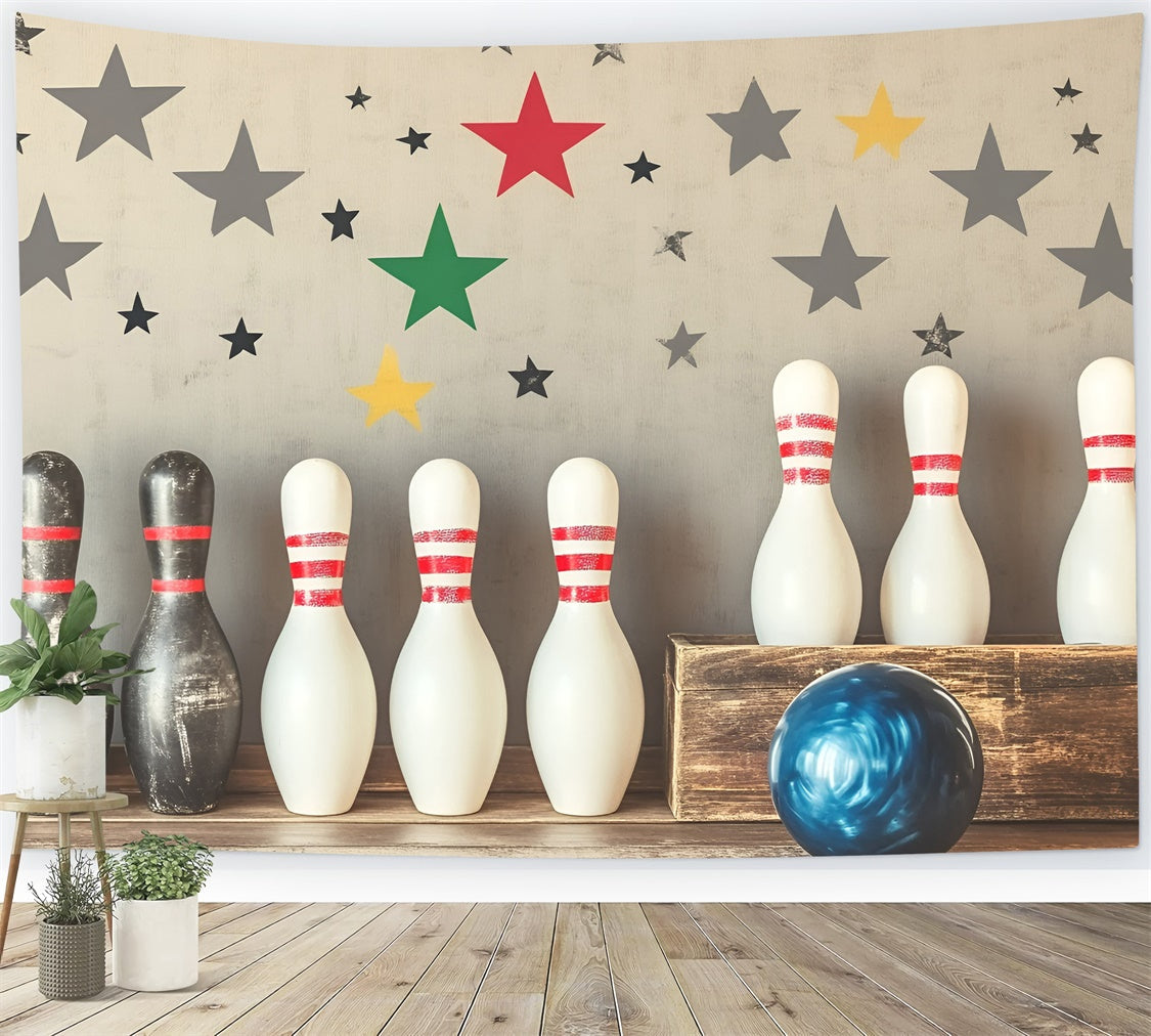 Sports Photography Backdrop Retro Bowling Bash Backdrop UK GQ6-253
