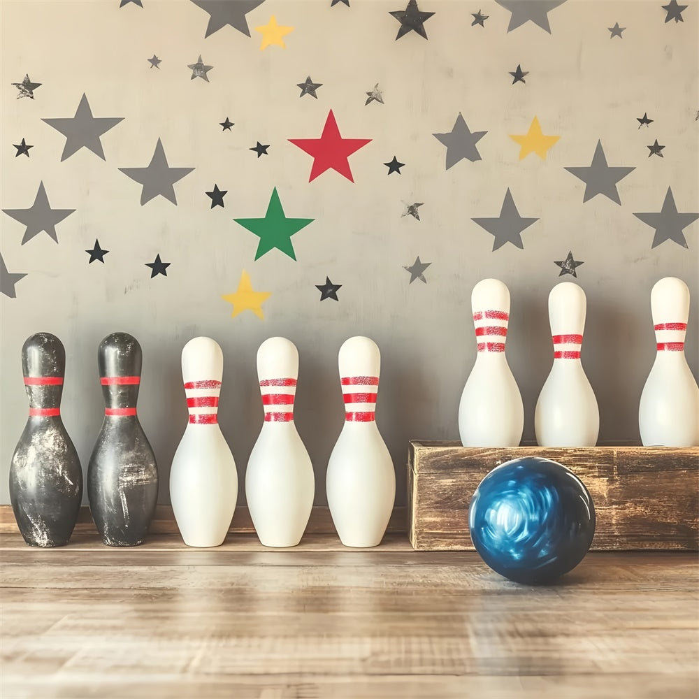 Sports Photography Backdrop Retro Bowling Bash Backdrop UK GQ6-253