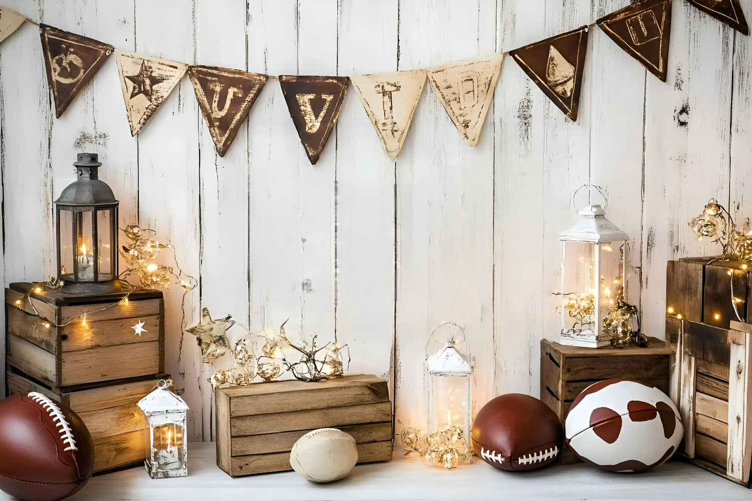Football Photo Backdrop Rustic Football Bash Backdrop UK GQ6-255