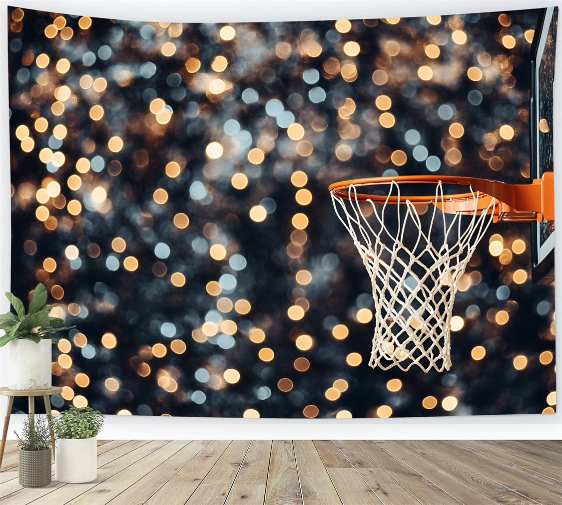 Sports Photo Backdrops Starry Hoops Moment Backdrop UK GQ6-258