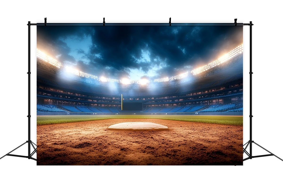 Baseball Field Backdrop Twilight Baseball Stage Backdrop UK GQ6-274