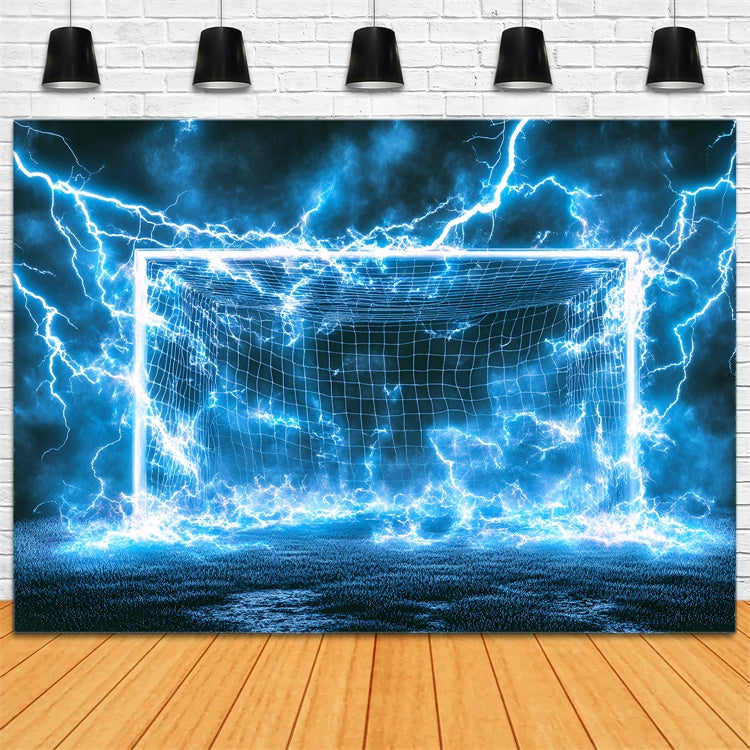 Soccer Photo Backdrop Neon Thunder Field Backdrop UK GQ6-279