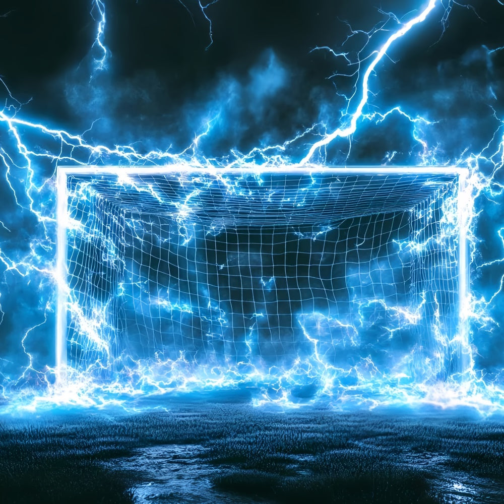 Soccer Photo Backdrop Neon Thunder Field Backdrop UK GQ6-279