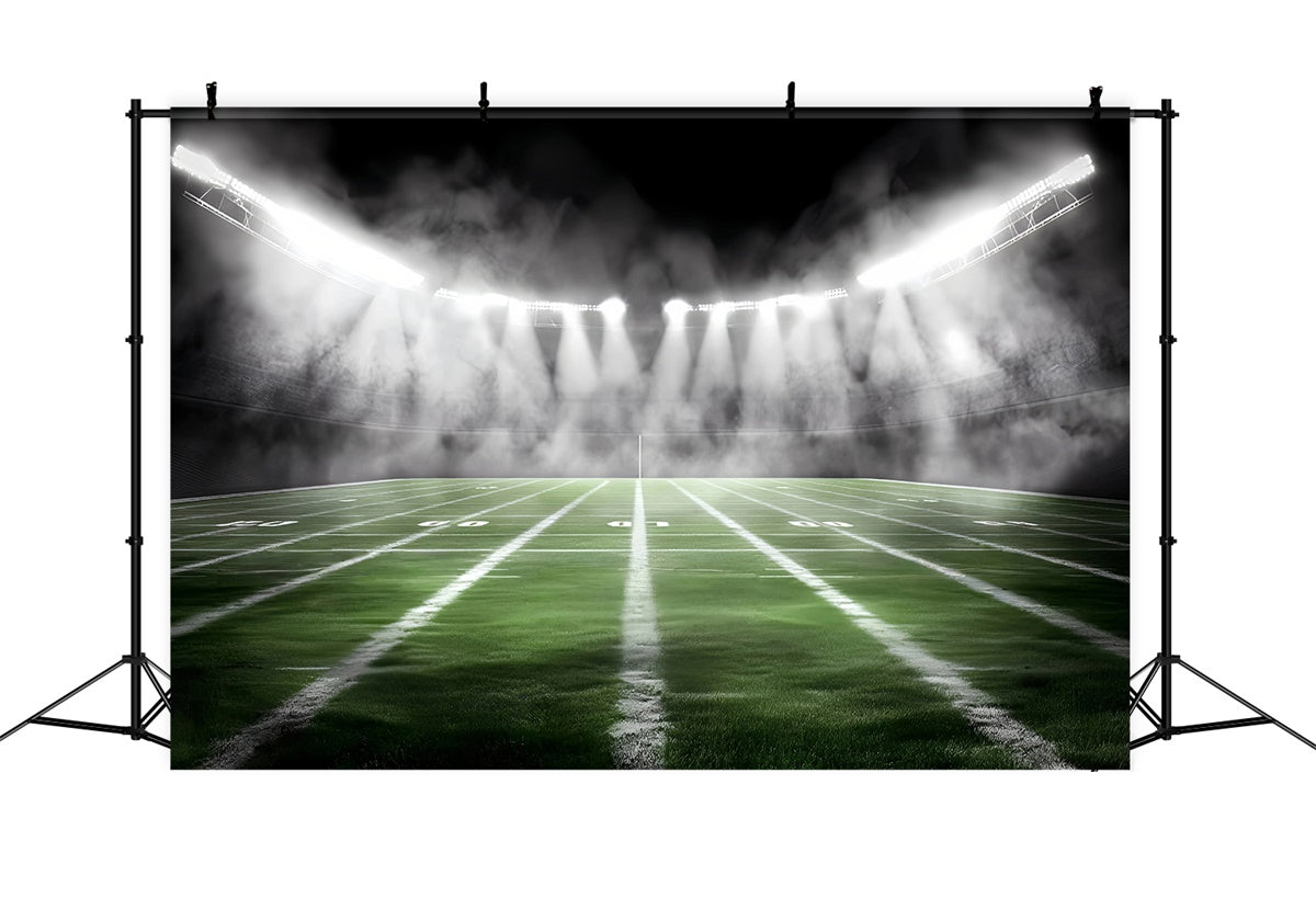 Football Field Backdrop Foggy Gridiron Lights Backdrop UK GQ6-282