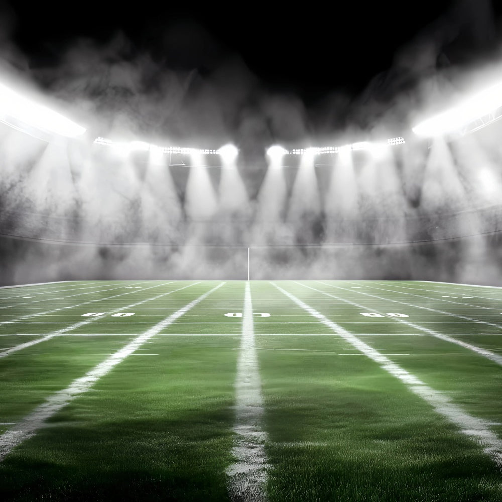 Football Field Backdrop Foggy Gridiron Lights Backdrop UK GQ6-282