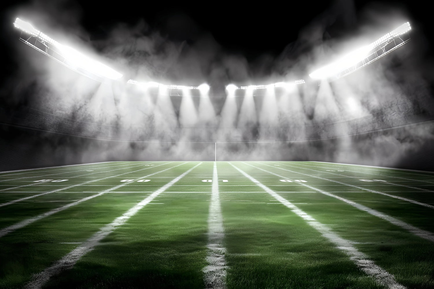 Football Field Backdrop Foggy Gridiron Lights Backdrop UK GQ6-282