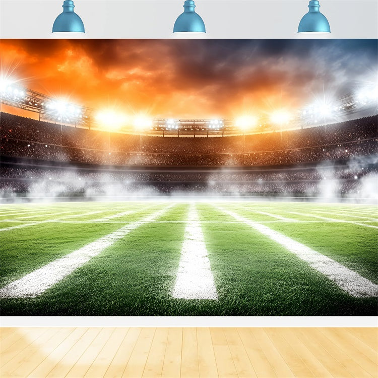 Football Stadium Backdrop Stadium Lights Smoke Backdrop UK GQ6-284