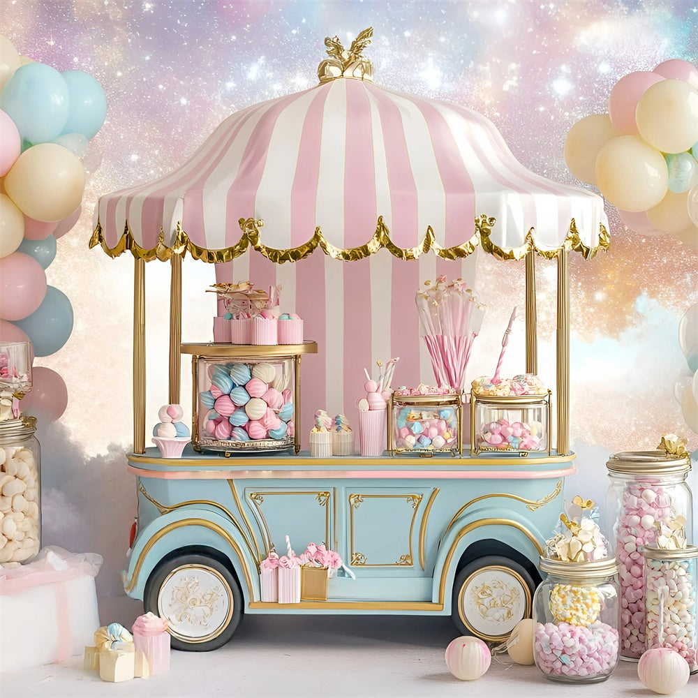 Backdrop For Birthday Fairytale Sugar Cart Backdrop UK GQ6-298