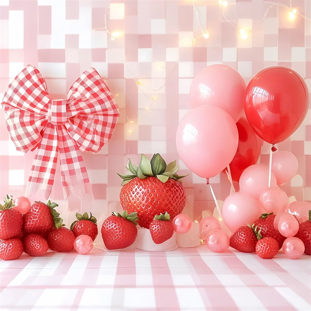 Happy Birthday Backdrop Sweet Berry Bow Backdrop UK GQ6-305