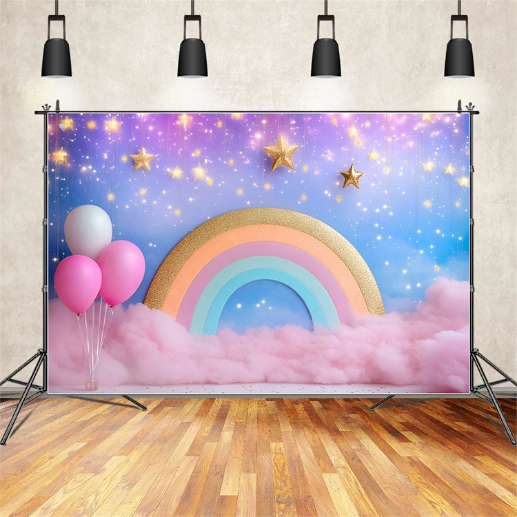 Cake Smash Backdrop Girl Starlight Rainbow Magic Backdrop UK GQ6-306