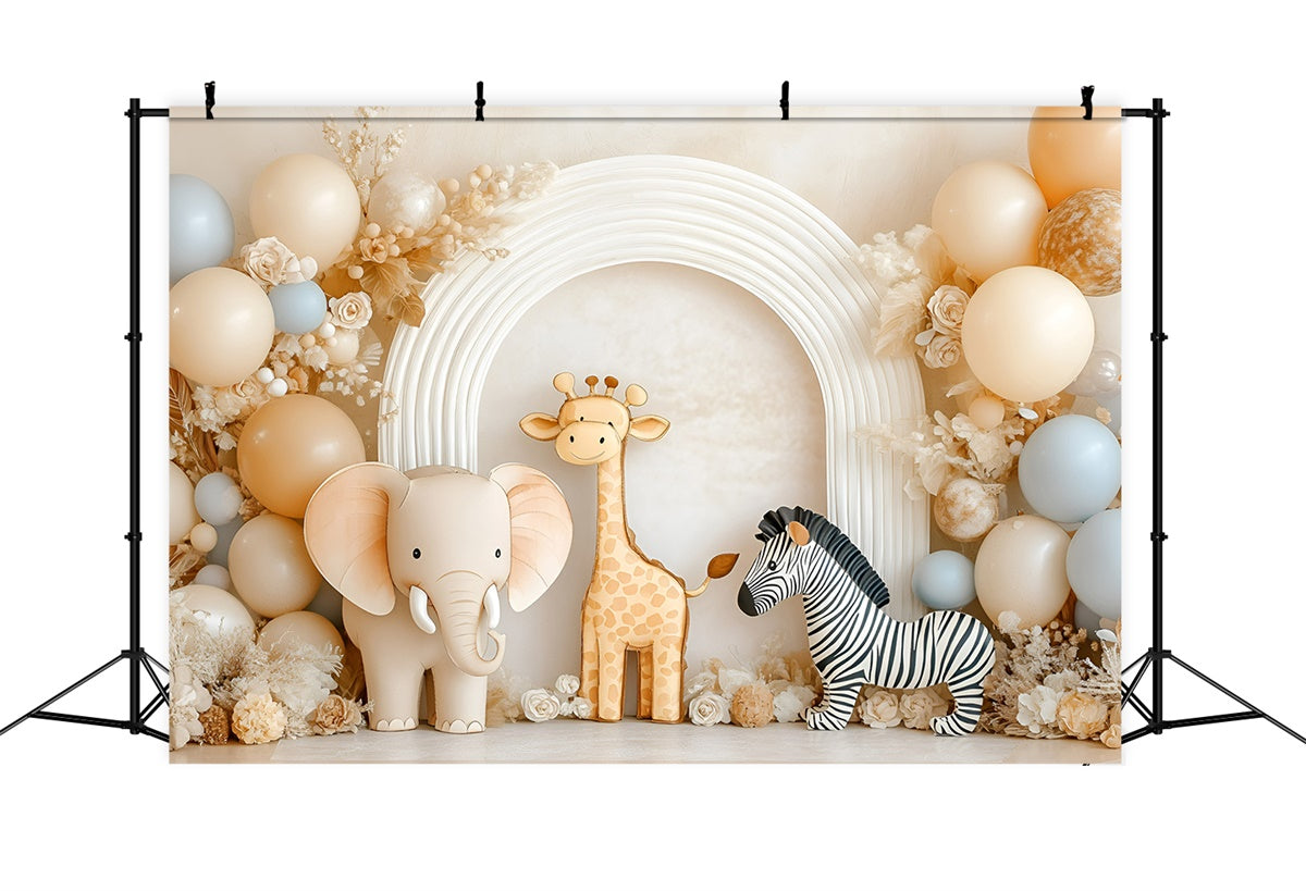Cake Smash Backdrop Boy Jungle Cuties Arch Backdrop UK GQ6-314
