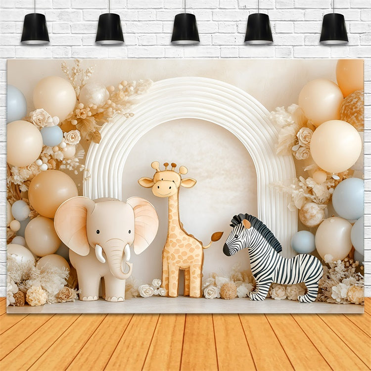 Cake Smash Backdrop Boy Jungle Cuties Arch Backdrop UK GQ6-314