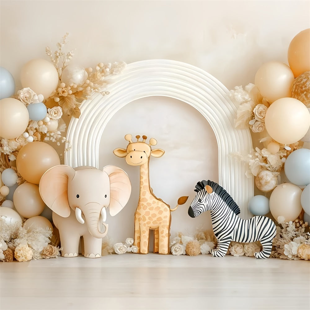 Cake Smash Backdrop Boy Jungle Cuties Arch Backdrop UK GQ6-314