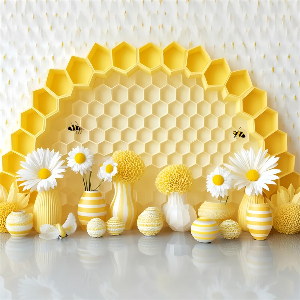 Cake Smash Backdrop Daisy Hive Delight Backdrop UK GQ6-330