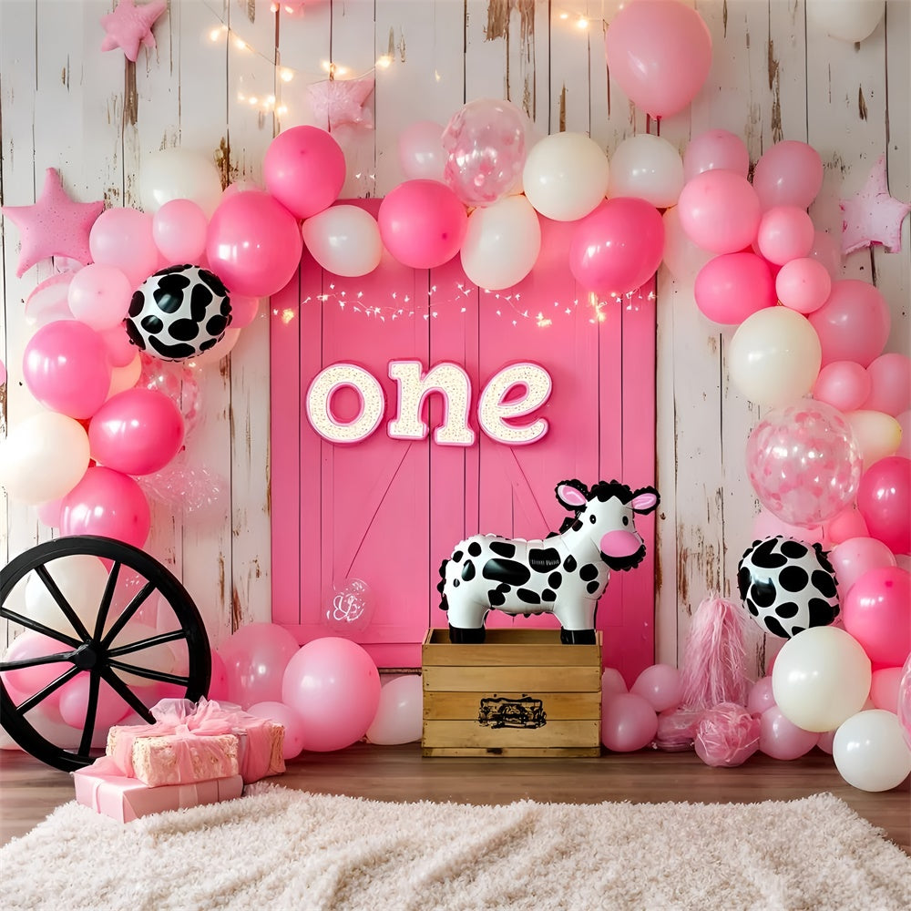 1st Birthday Backdrop Rustic Cowgirl Balloon Backdrop UK GQ6-342
