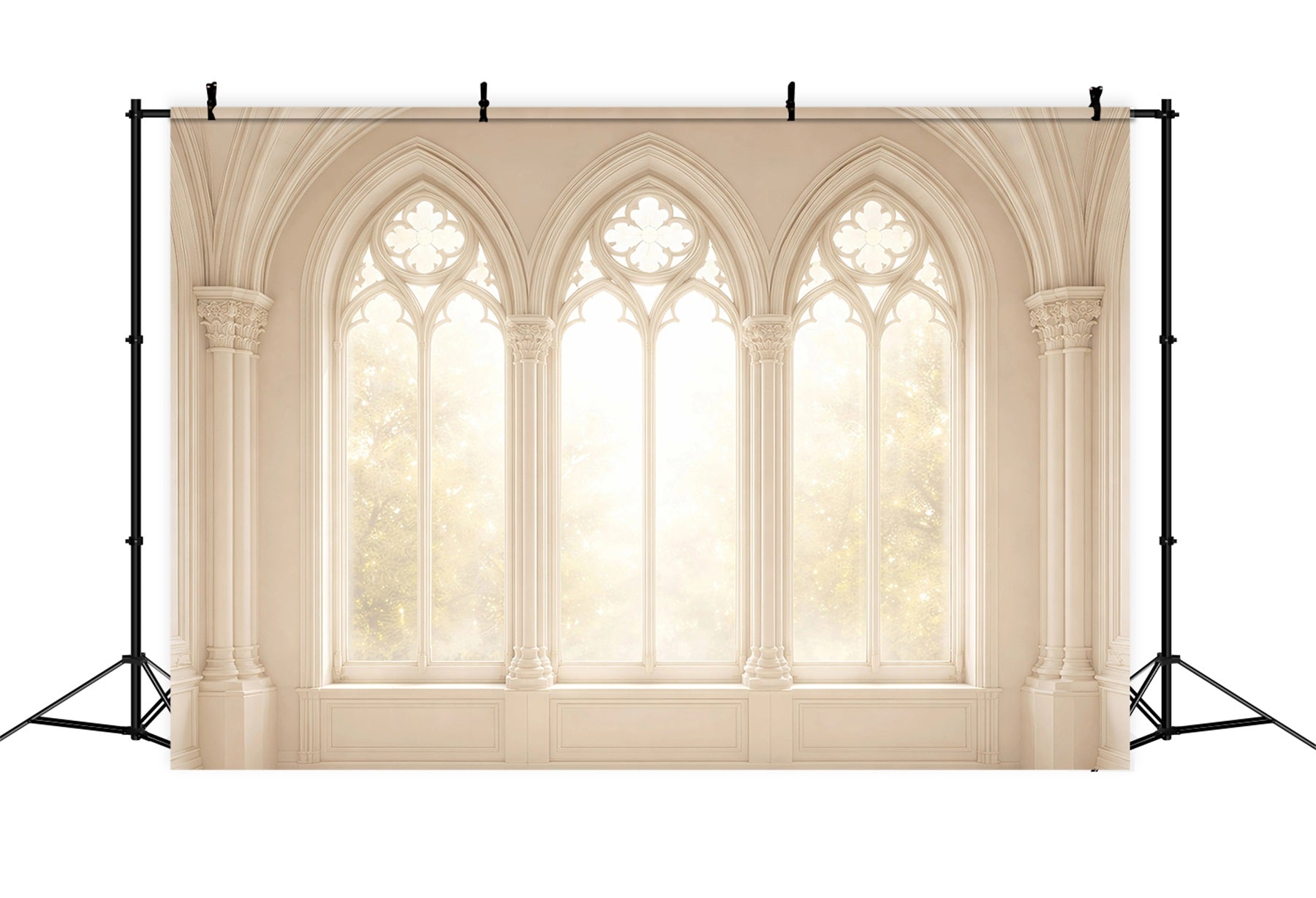 Easter Backdrop For Church Sunlit Gothic Arched Windows Easter Backdrop For Photos UK GQ61-2