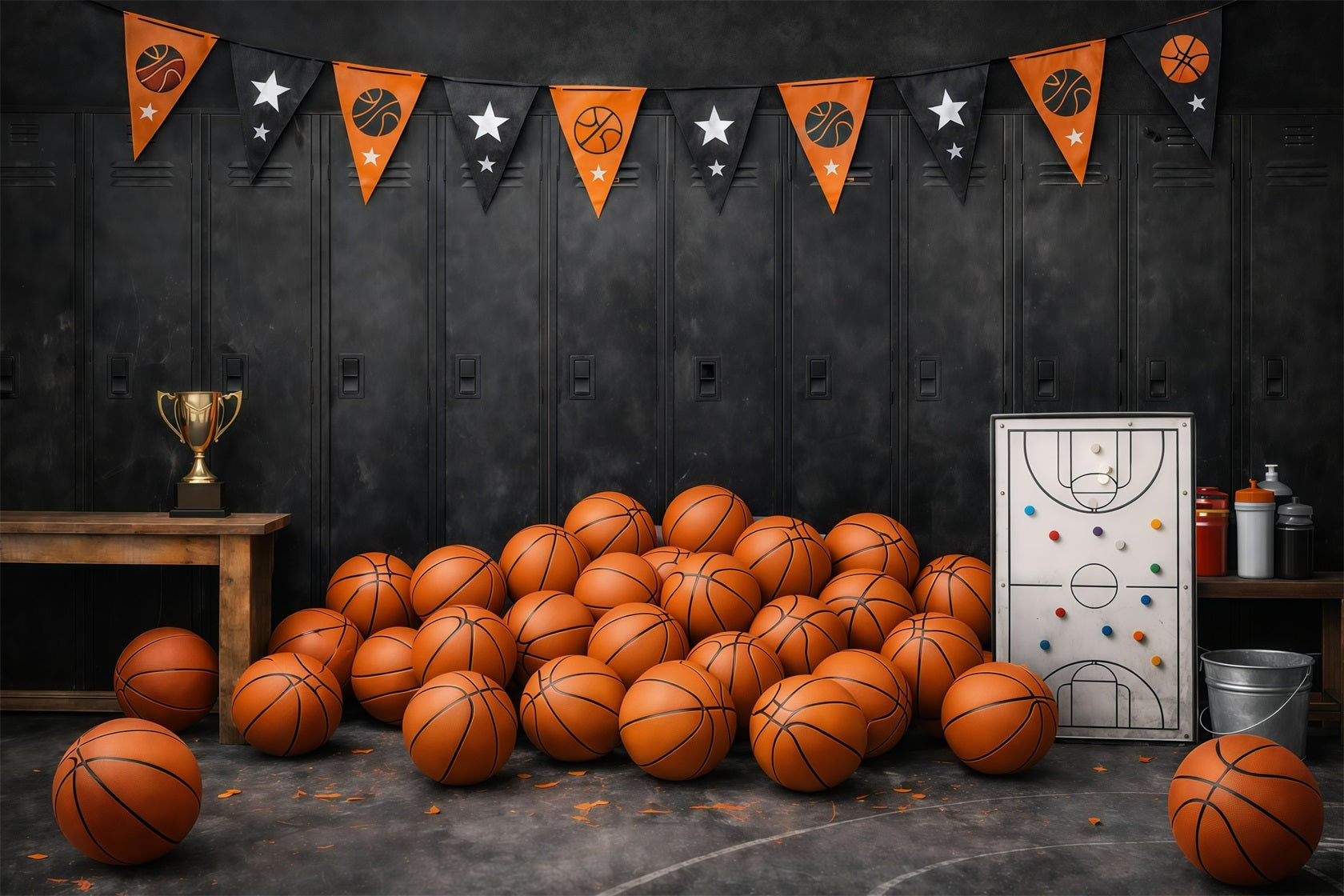 Basketball Backdrops School Locker Room Victory Sports Photo Backdrops UK GQ61-76