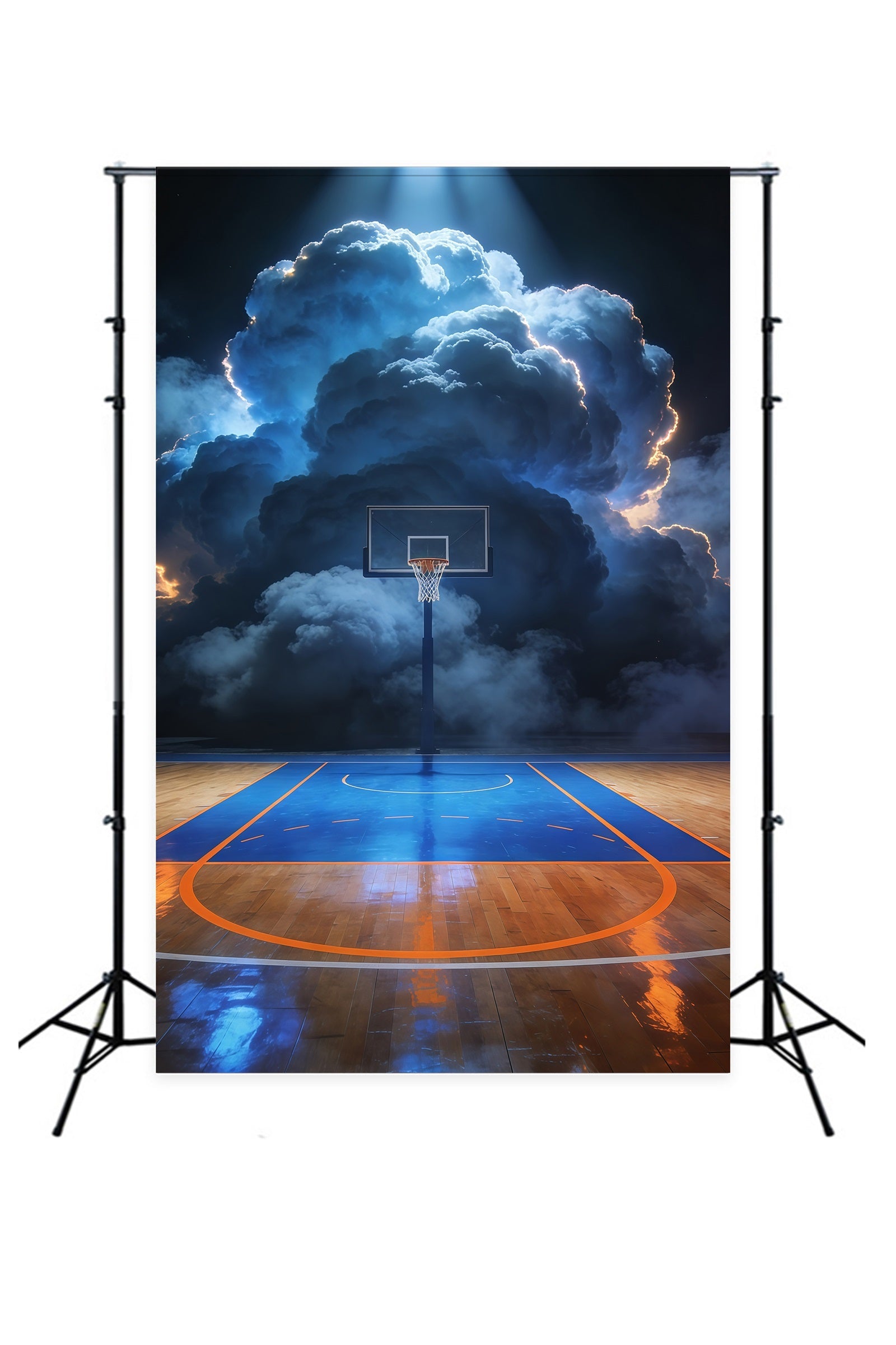 Basketball Photo Backdrop Stormy Arena Court Sports Photography Backdrop UK GQ61-77