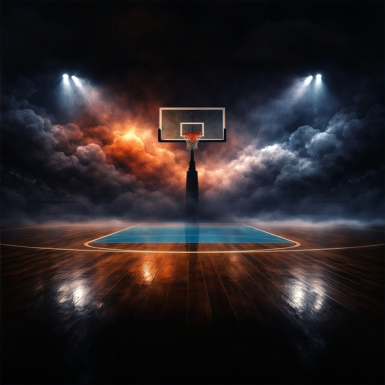 Basketball Backdrop Abstract Cloud Dramatic Stadium Court Sports Backdrops UK GQ61-80